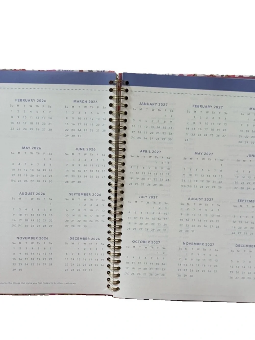 Clementine Paper inc. 12 month Large Size Planner 11x9”Pink Floral 2026-2027